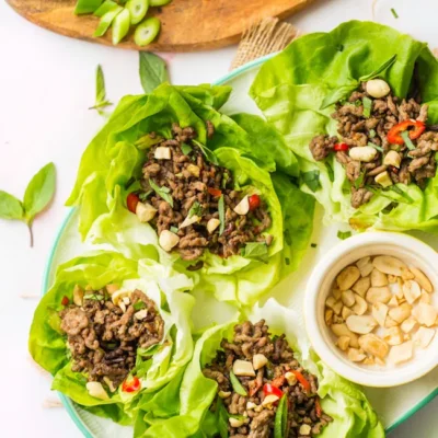 Chinese Spicy Beef Lettuce Wraps