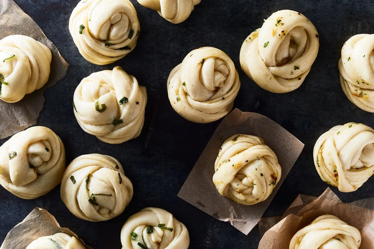 Chinese Steamed Flower Buns Hua Juan