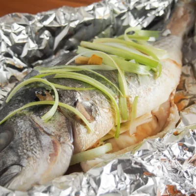 Chinese Steamed Whole Fish With Green Onion And