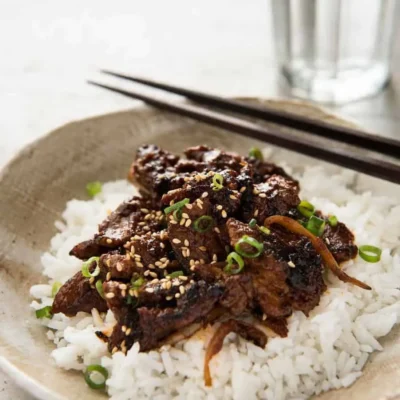 Chinese Sticky Pork Chops With Stir Fry