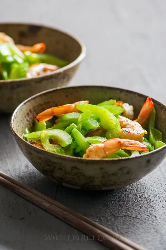 Chinese Style Shrimp,Celery And Ginger