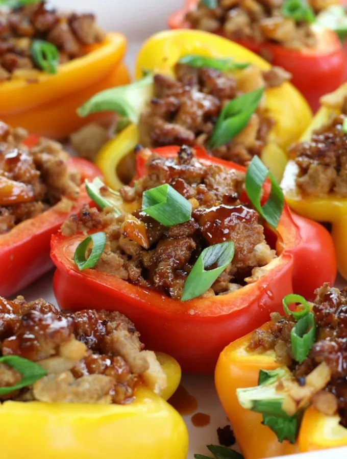 Chinese Style Stuffed Green Bell Peppers