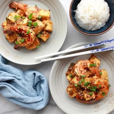 Chinese Tofu And Shrimp Stir Fry