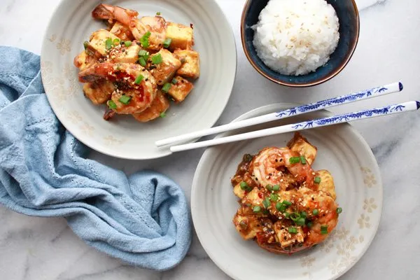 Chinese Tofu And Shrimp Stir Fry