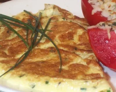 Chive Omelette With Gruyere And Canadian Bacon