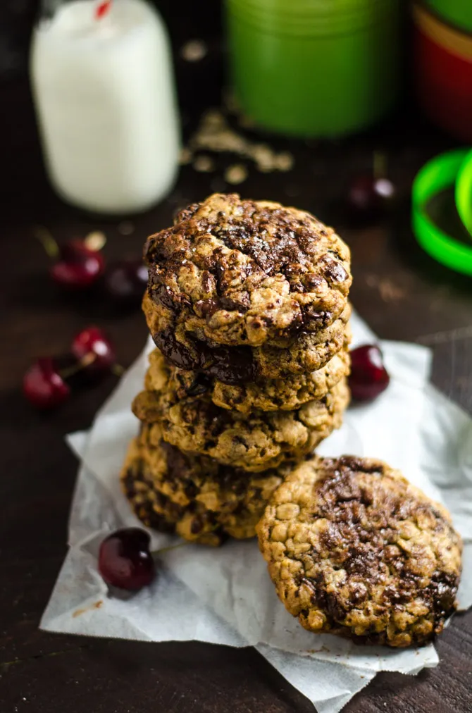 Chocolate Cherry And Oatmeal Cookies