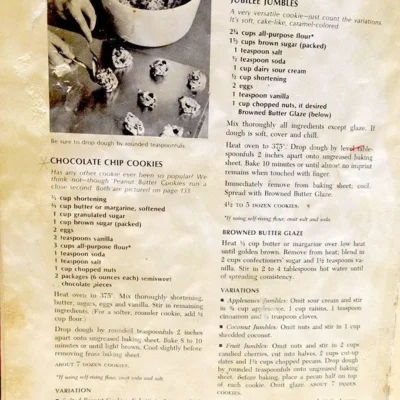 Chocolate Chip Cookies Betty Crockers 1969