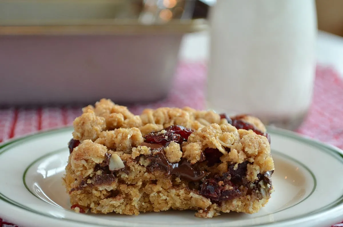 Chocolate, Cranberry & Oat Bars