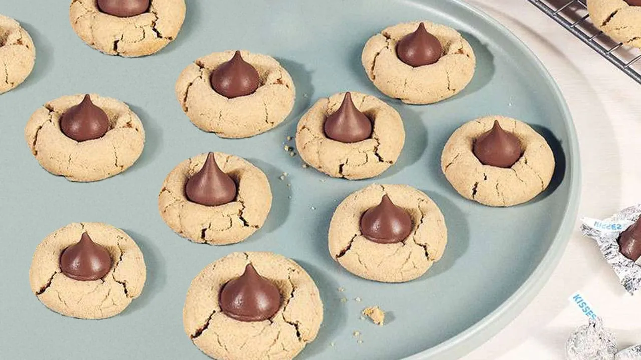 Chocolate Kiss Peanut Butter Cookies