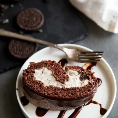 Chocolate Oreo Ice Cream Cake Roll