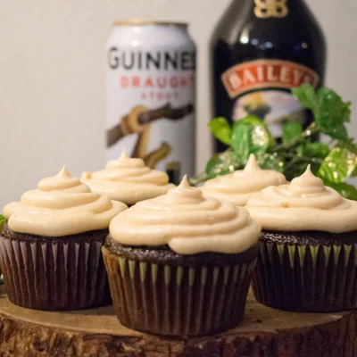 Chocolate Stout Cupcakes With Baileys Irish Cream Cheese Frosting