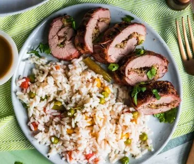 Cilantro Lime Stuffed Pork Tenderloin Recipe