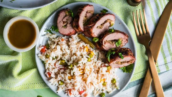 Cilantro Lime Stuffed Pork Tenderloin Recipe