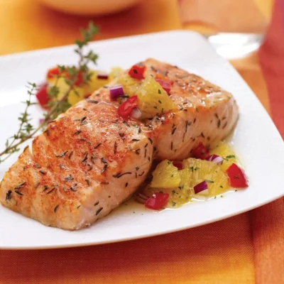 Citrus Salmon With Orange Relish