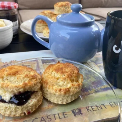 Classic British Tea-Time Scones With Homemade Jam Recipe