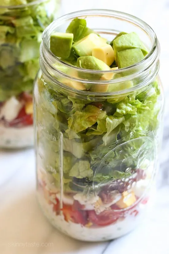 Cobb Salad In A Jar With Buttermilk Ranch