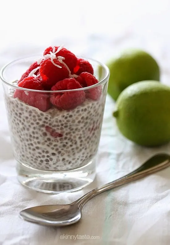 Coconut Lime Raspberry Chia Pudding