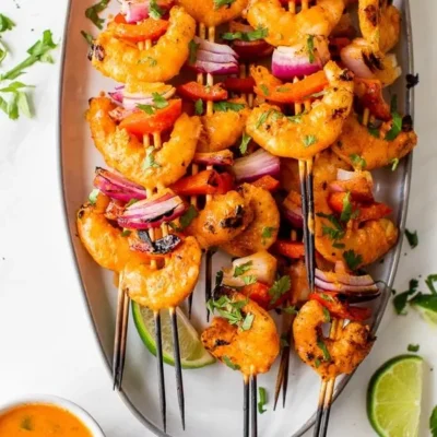 Coconut Red Curry Shrimp Skewers