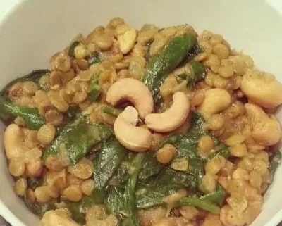 Coconut Red Lentils With Spinach