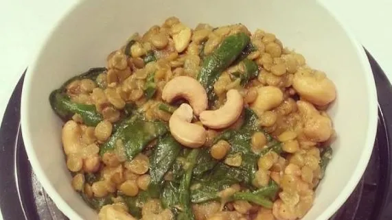 Coconut Red Lentils With Spinach