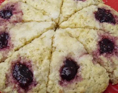 Coconut Scones With Raspberry Or Cherry