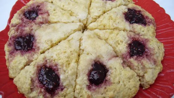 Coconut Scones With Raspberry Or Cherry