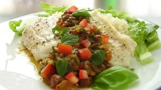 Cod Fillets With Tomato & Spinach Relish