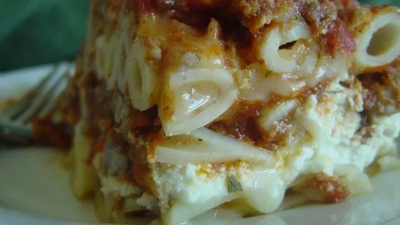 Companys Coming Layered Ziti Casserole