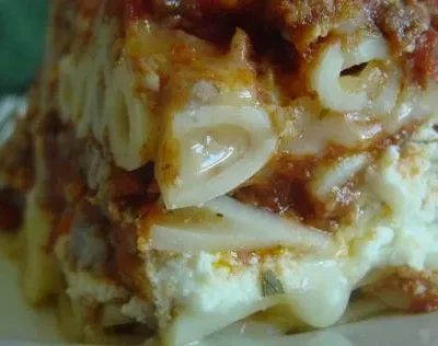 Companys Coming Layered Ziti Casserole