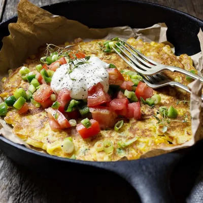 Corn &Amp; Jalapeno Pancakes With Tomato Salsa