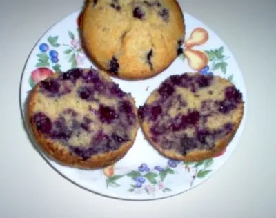 Cornmeal Blueberry Wheat Germ Muffins