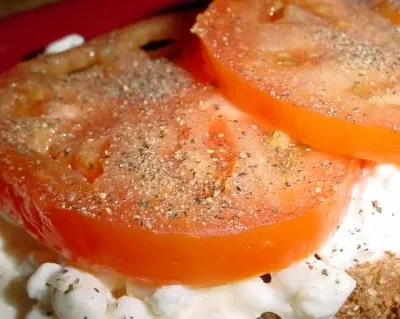 Cottage Cheese And Tomato On Toast