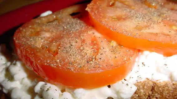 Cottage Cheese And Tomato On Toast