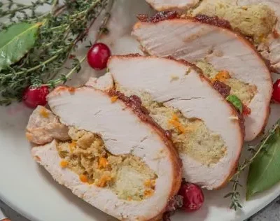 Cranberry Glazed Stuffed Turkey Breast Recipe