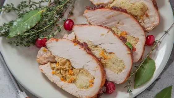 Cranberry Glazed Stuffed Turkey Breast Recipe