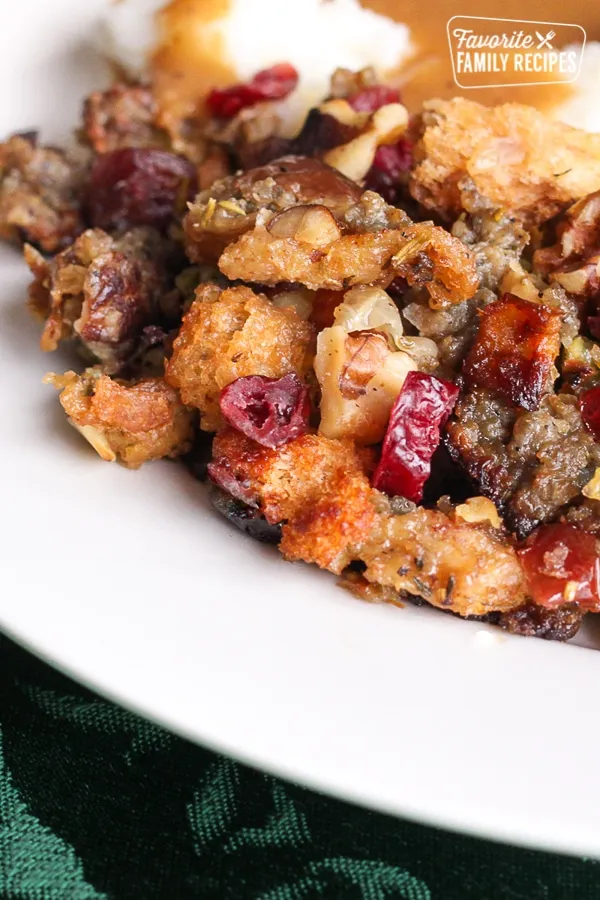 Cranberry, Sausage, And Apple Stuffing