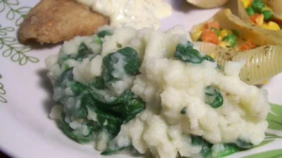 Creamed Mashed Potatoes With Spinach