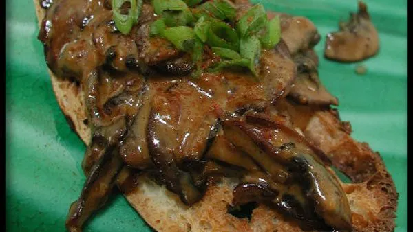 Creamed Mushrooms On Multigrain Toast