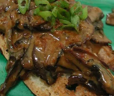 Creamed Mushrooms On Multigrain Toast