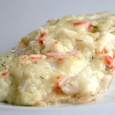 Creamy Crab Topped Tilapia