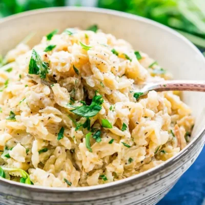 Creamy Garlic Parmesan Orzo