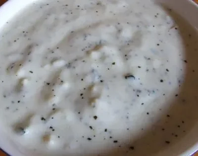 Creamy Greek Tzatziki Sauce With Yogurt And Cucumber