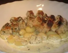 Creamy Herb And Garlic Chicken Over Gnocchi