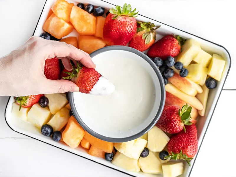 Creamy Strawberry Pecan Dip for Fresh Fruit Delight