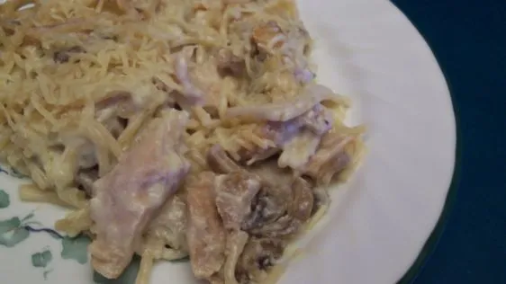 Creamy Turkey and Chicken Tetrazzini Casserole Recipe