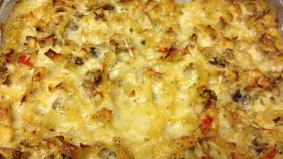 Creamy Turkey and Noodle Casserole with a Poppy Seed Twist