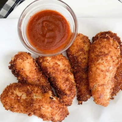 Crispy Baked Panko Sriracha Chicken Strips