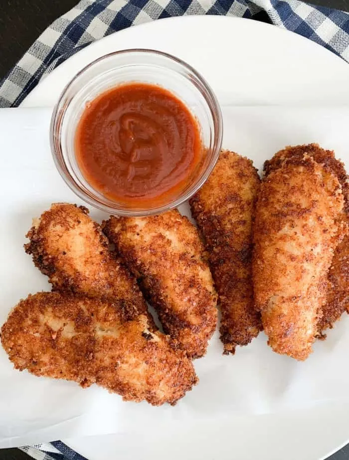 Crispy Baked Panko Sriracha Chicken Strips