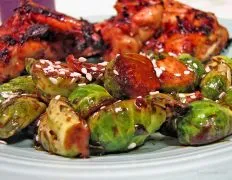 Crispy Brussels Sprouts With A Sweet And Spicy Soy-Sriracha Glaze