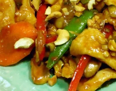 Crispy Cashew Chicken With A Sweet And Spicy Glaze